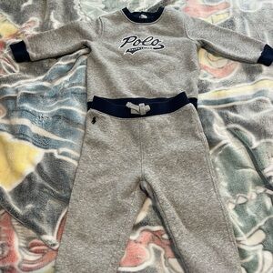 Ralph Lauren blue & gray kids baby boys sweatshirt & sweatpants 12 months